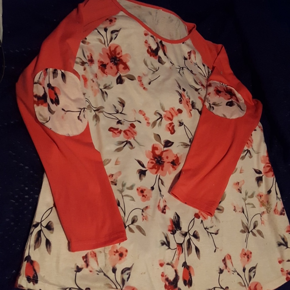 Floral baseball style t-shirt